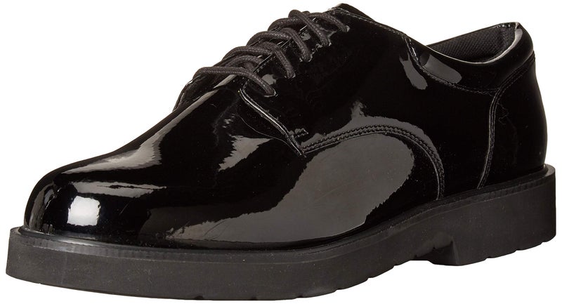 Bates Men's Hi Gloss Uniform Oxford, Black, 12 W US - Image 1